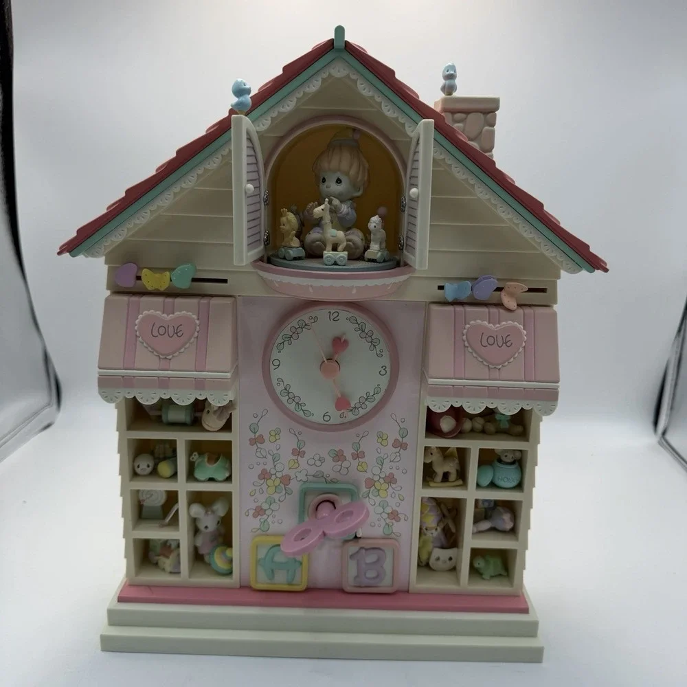Vintage 1991 Enesco Precious Moments Toy land Illuminated Musical Action Clock